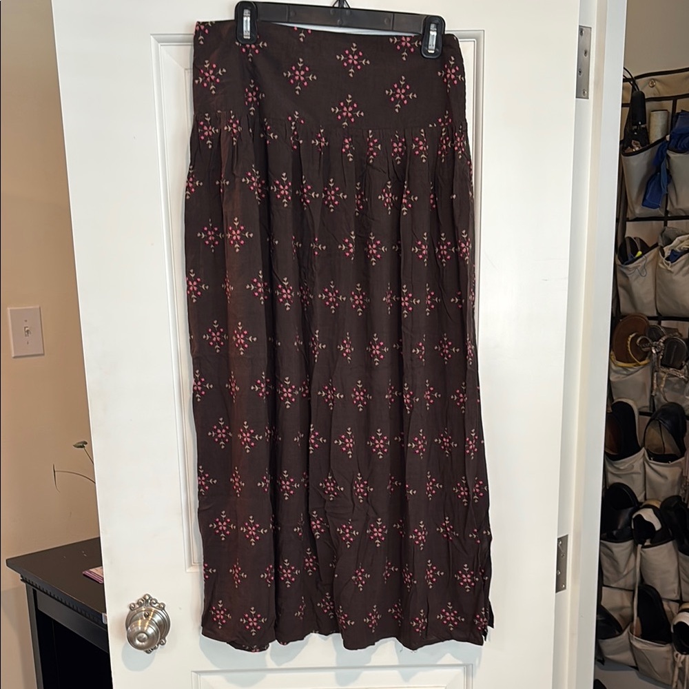 NATURAL LIFE Red Maxi A-Line Skirt Smocked Casual